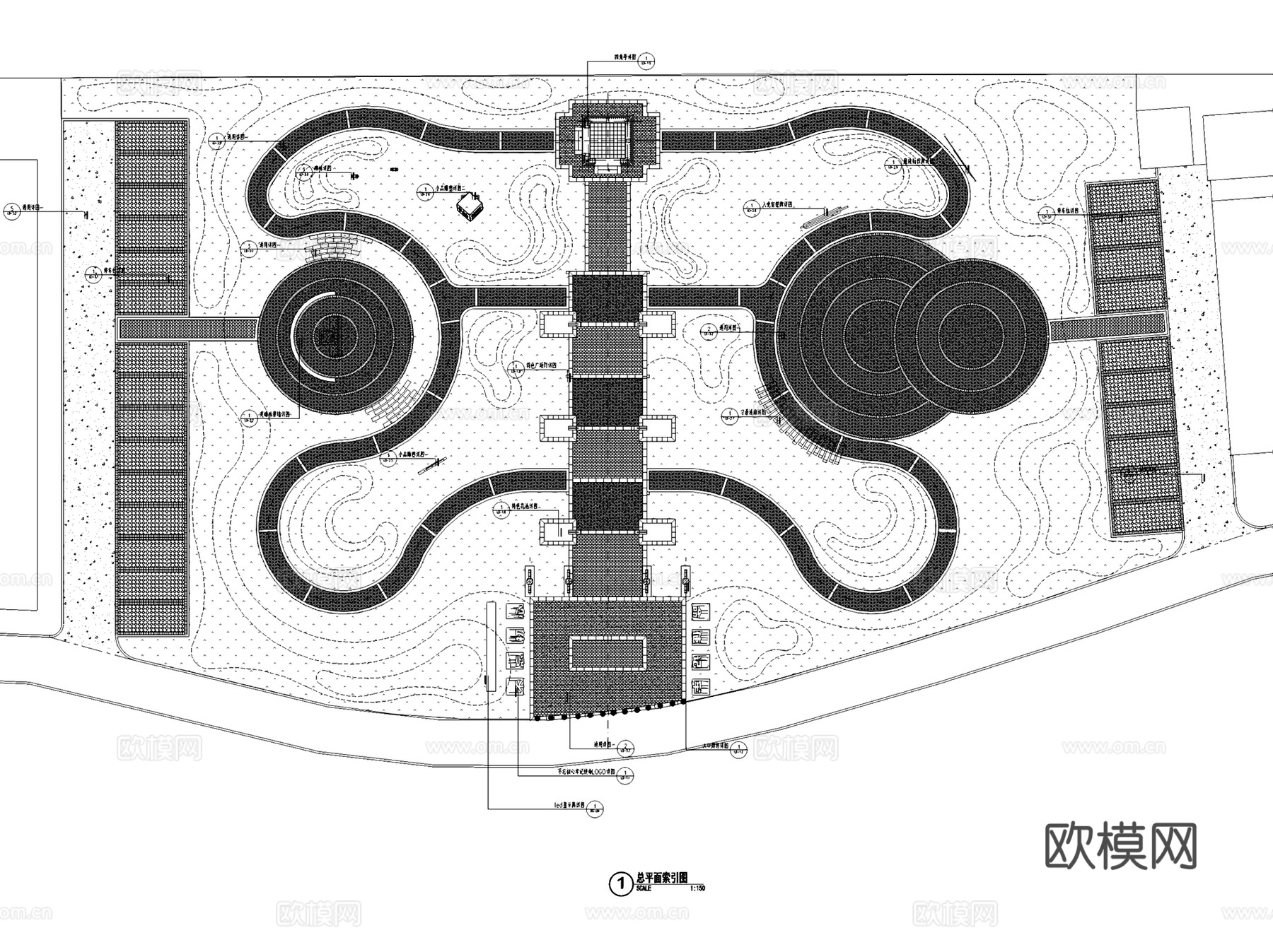 合心村党群文化广场景观CAD施工图cad施工图