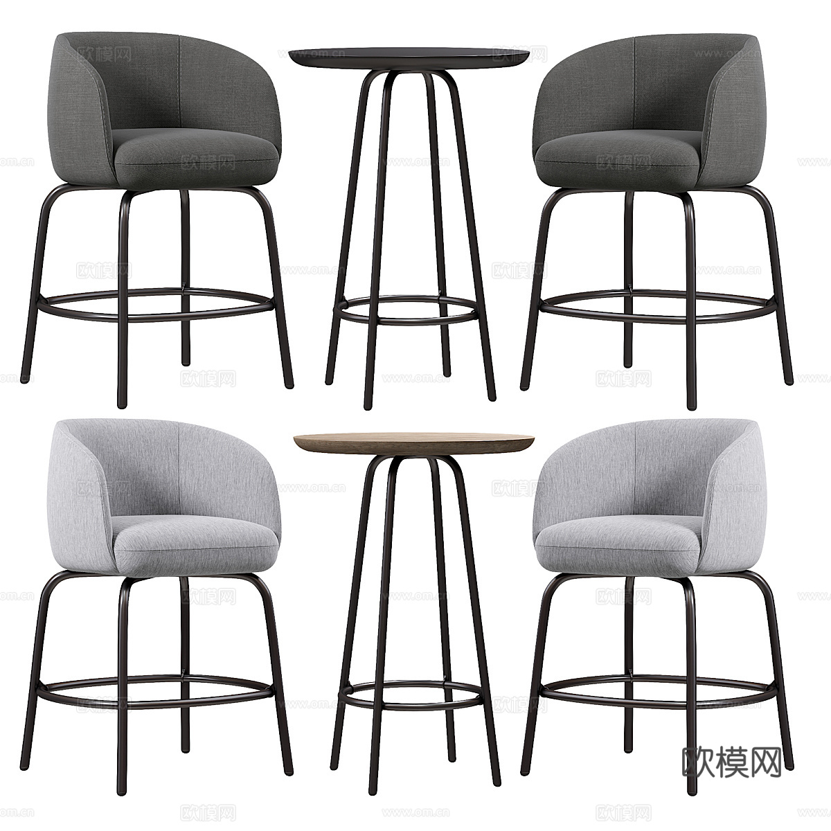 Nest Kruk现代边几与椅3d模型下载（渲染图1）