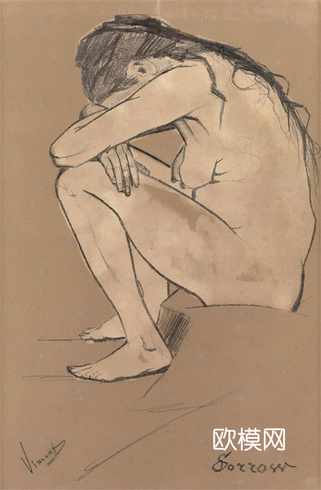 梵高后印象派素描绘画作品，现代世界经典名画613 梵高 VI