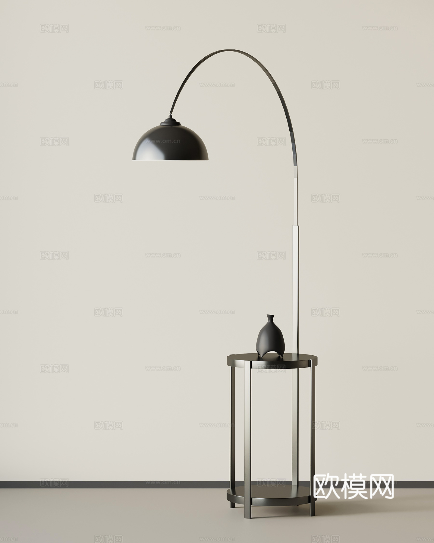 现代意式落地灯 边几su模型