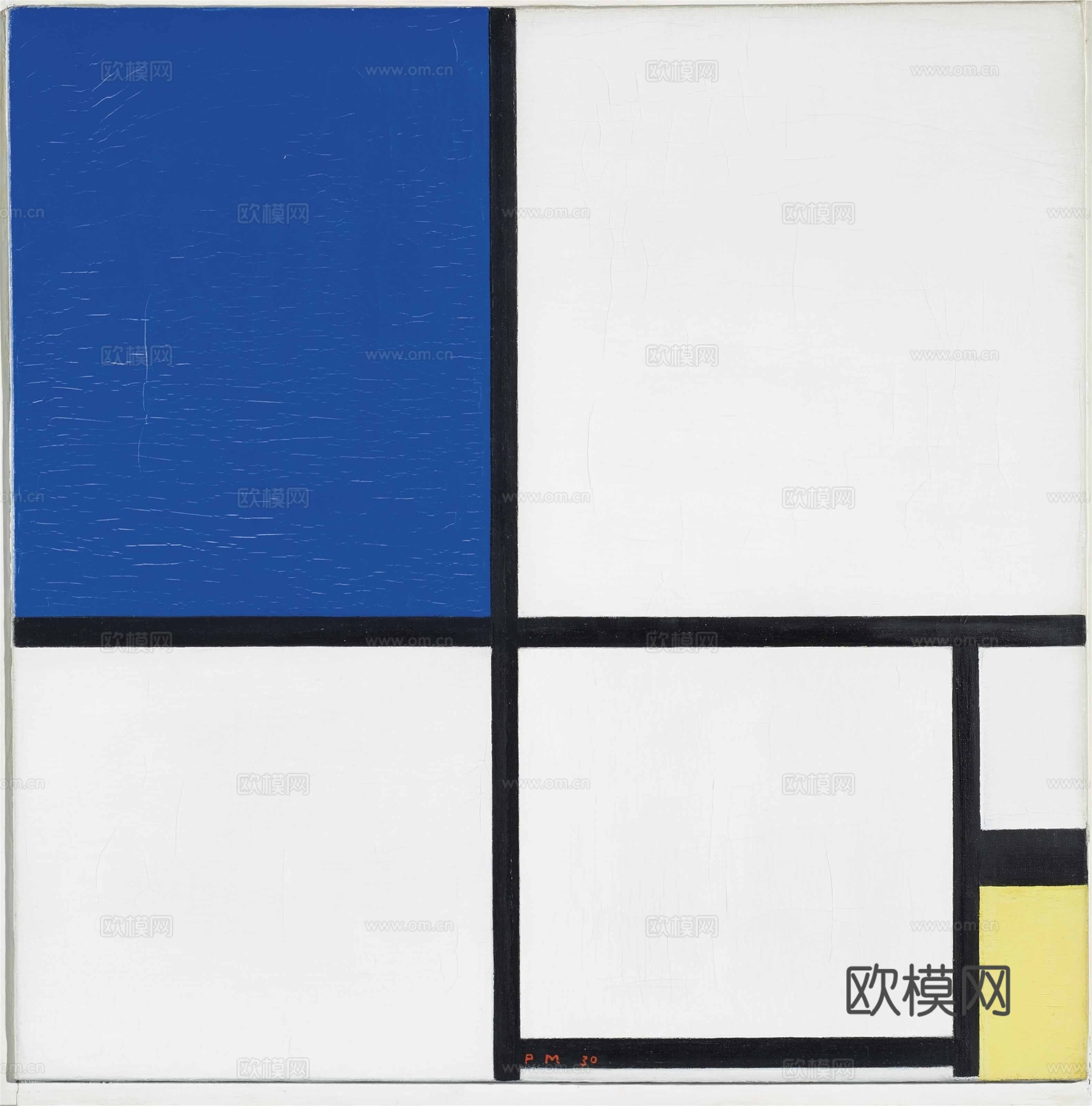 蒙德里安抽象画，风格派抽象画，装饰画64