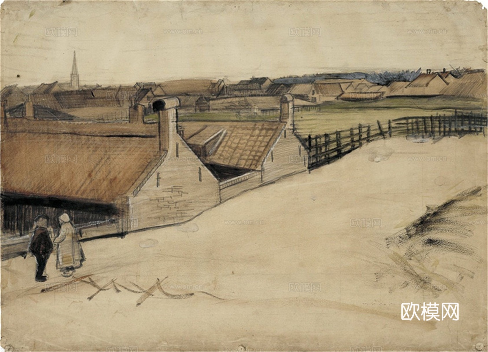 梵高后印象派素描绘画作品，现代世界经典名画608 梵高 Vi