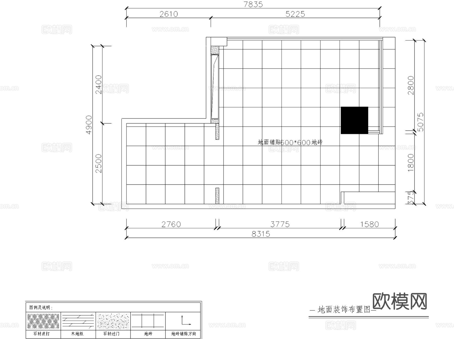 美甲美睫纹绣店室内工装CAD施工图cad施工图