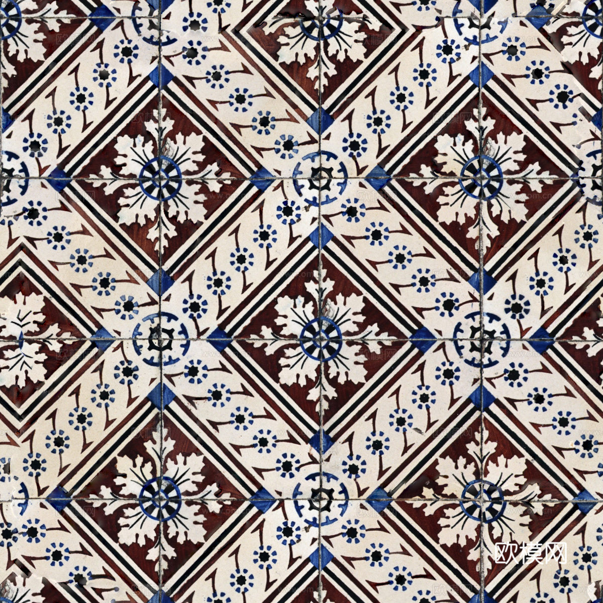复古艺术几何图案瓷砖花砖109