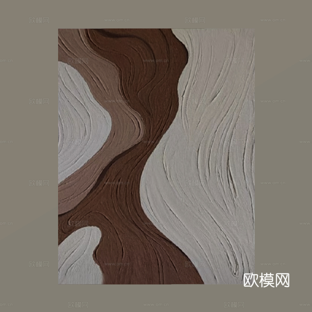 现代中古挂画 油画su模型