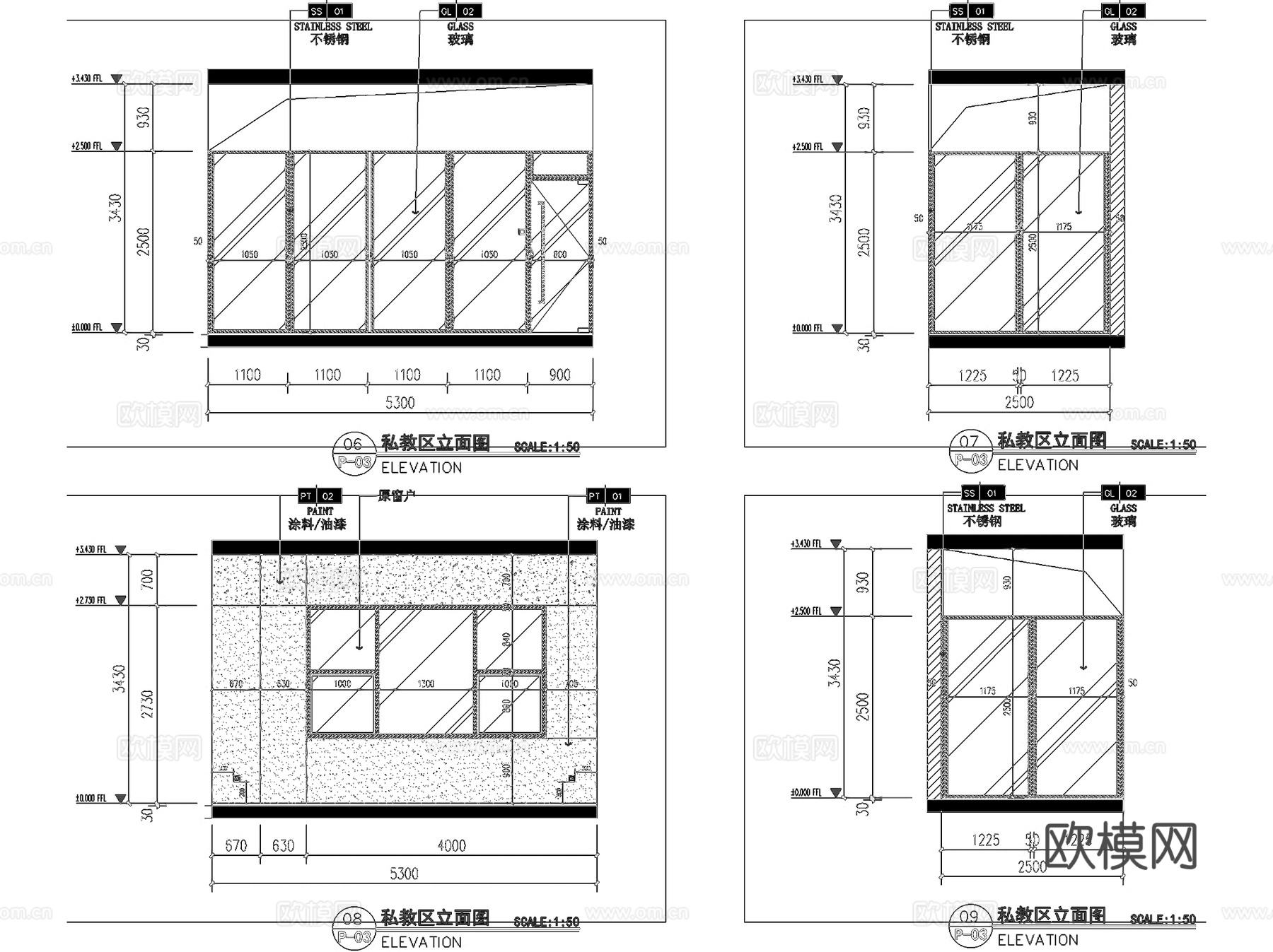 宝冠健身房室内工装CAD施工图cad施工图