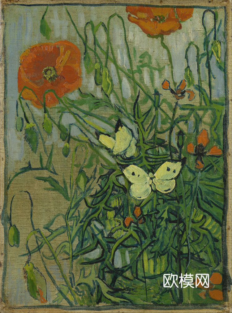 梵高后印象派静物绘画作品，现代世界经典名画281 梵高 Bu