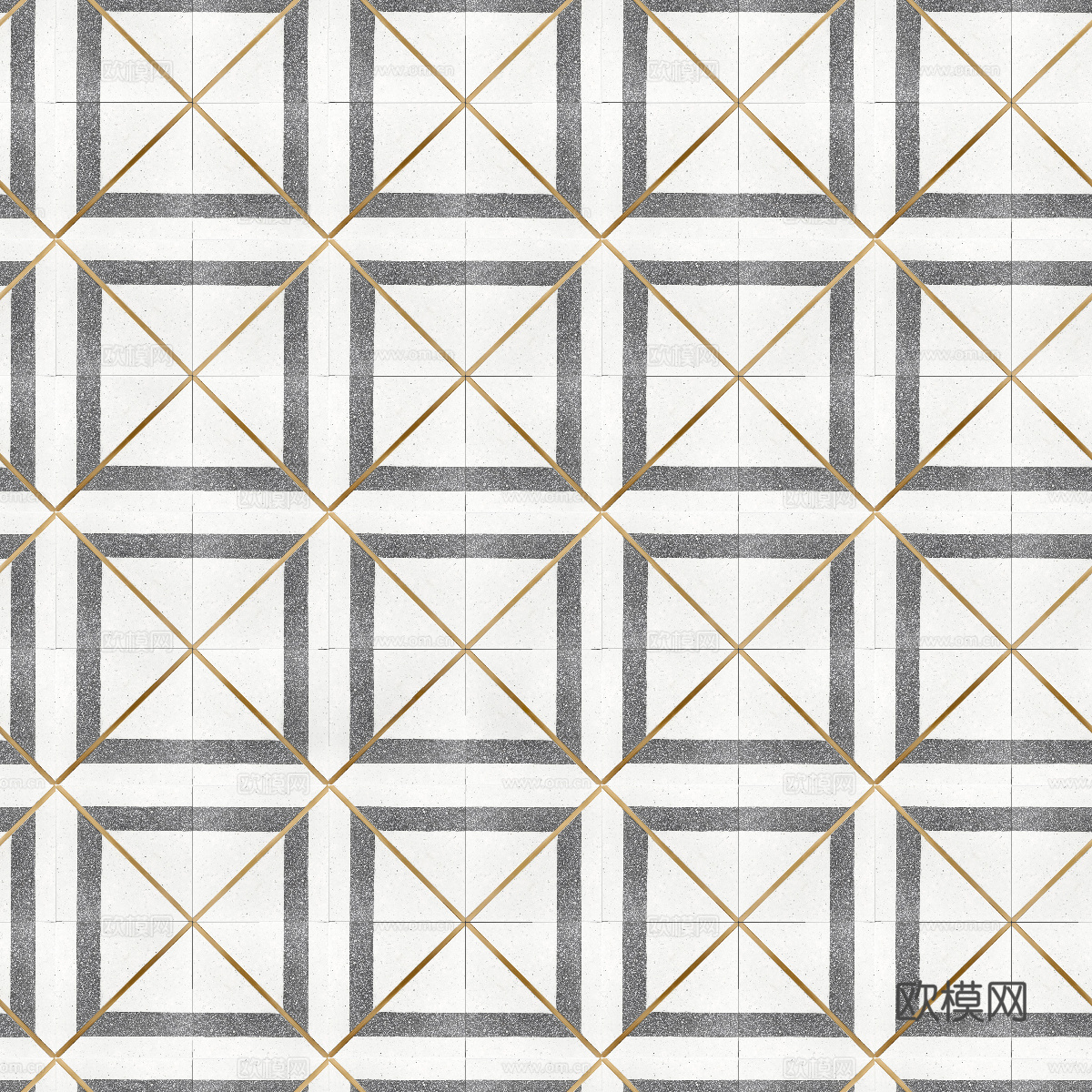 大理石几何拼花图案铺装94