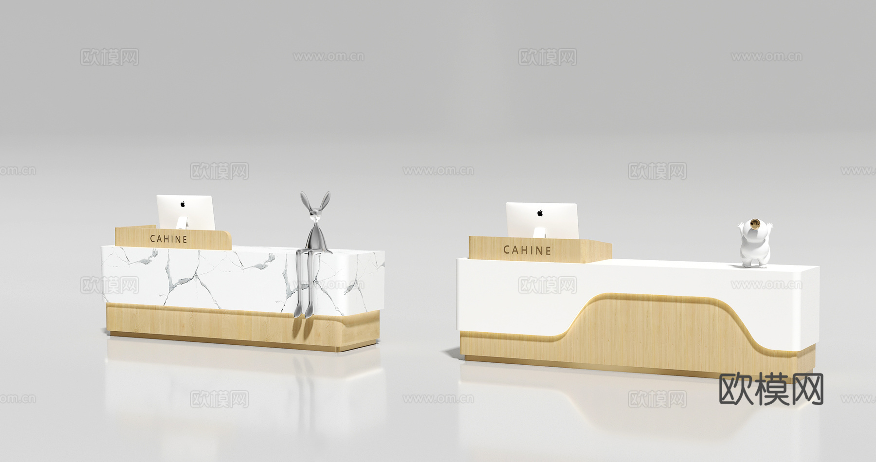 办公前台 简约前台 酒店前台 美容院前台su模型