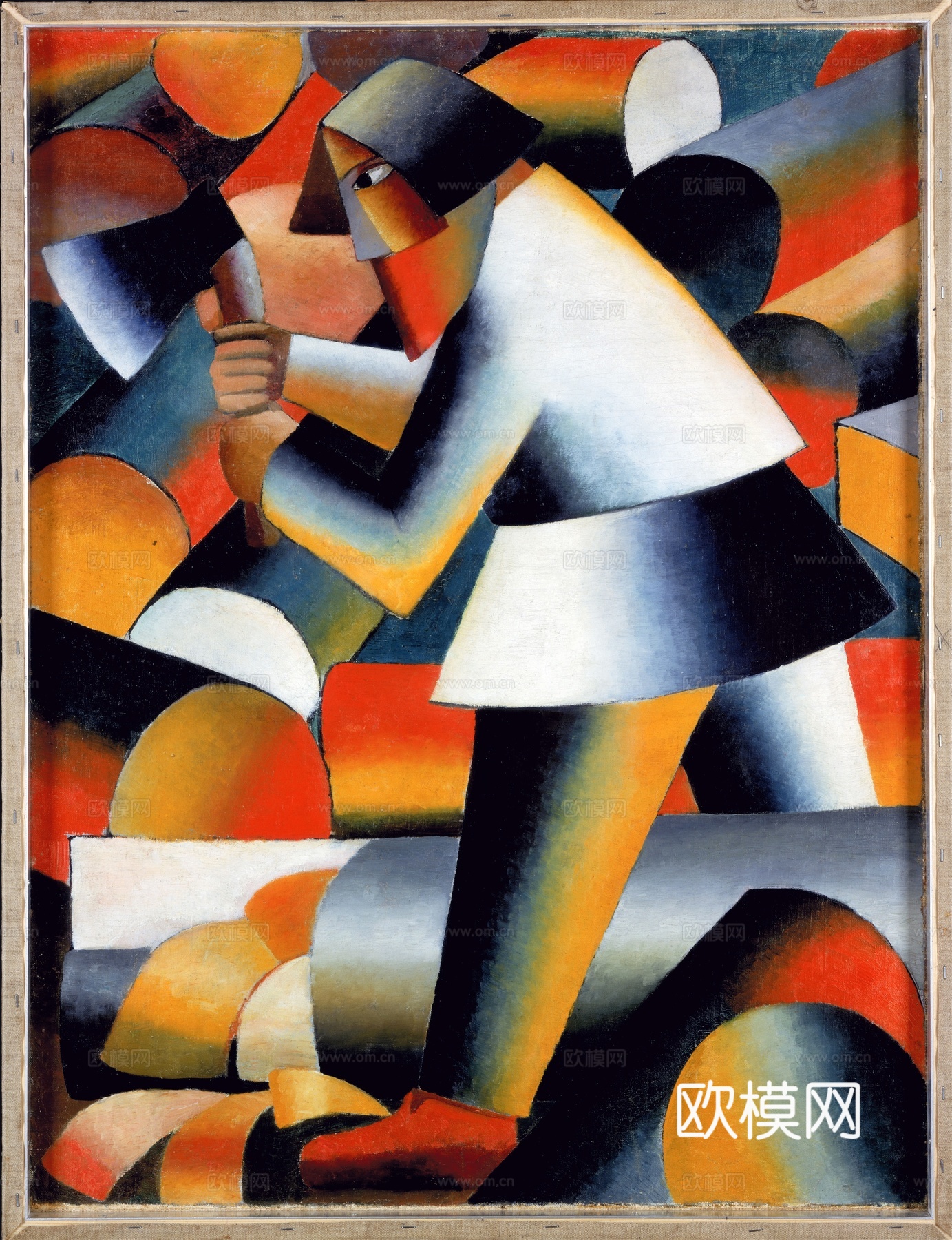 马列维奇抽象画，几何抽象装饰画163