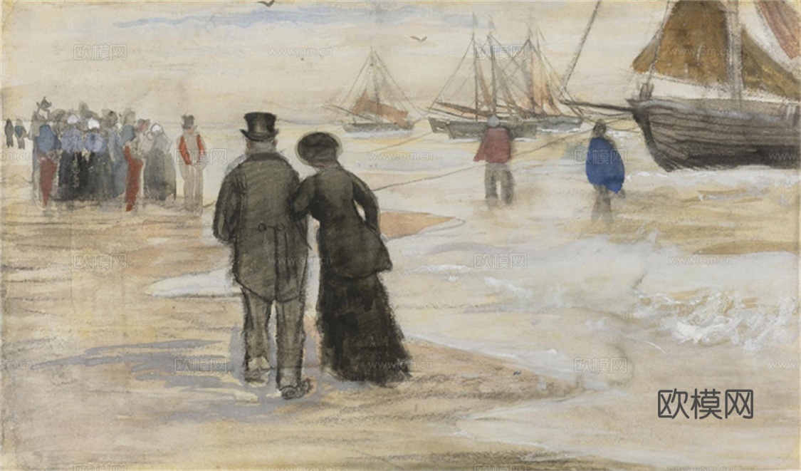 梵高后印象派素描绘画作品，现代世界经典名画616 梵高 Vi