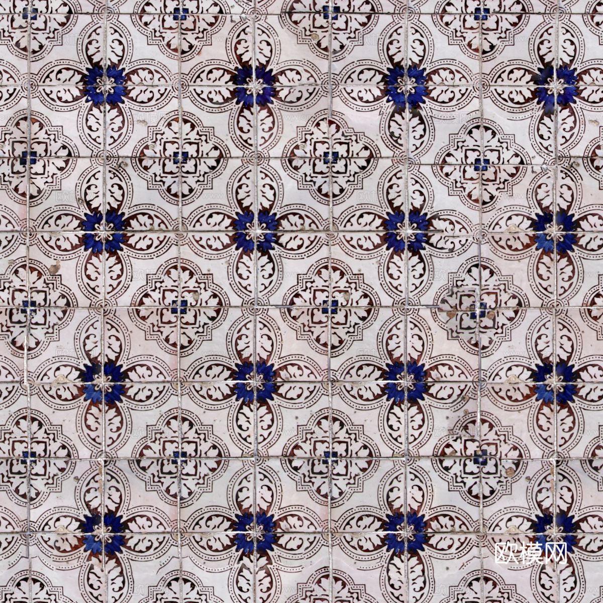 复古艺术几何图案瓷砖花砖48