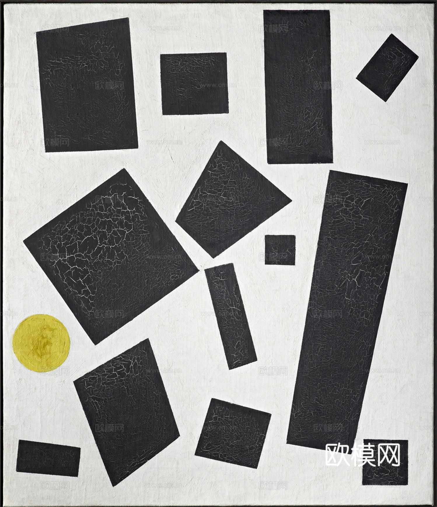 马列维奇抽象画，几何抽象装饰画141