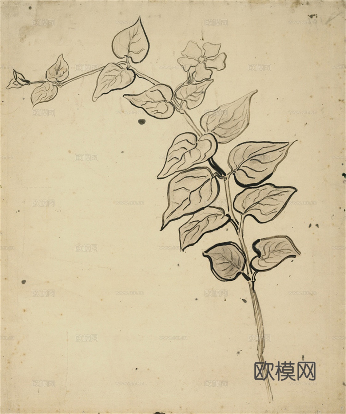 梵高后印象派素描绘画作品，现代世界经典名画564 梵高 Pe