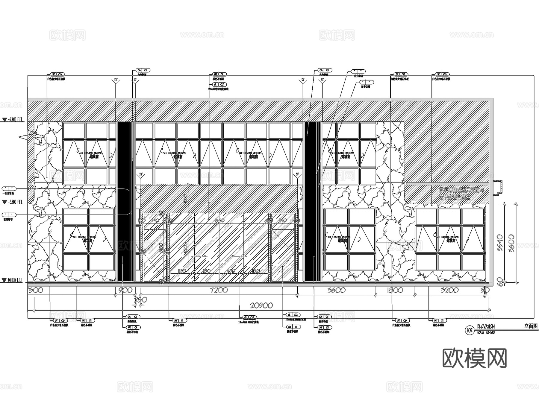 亿泽集团美妆办公楼一层大堂室内工装CAD施工图cad施工图
