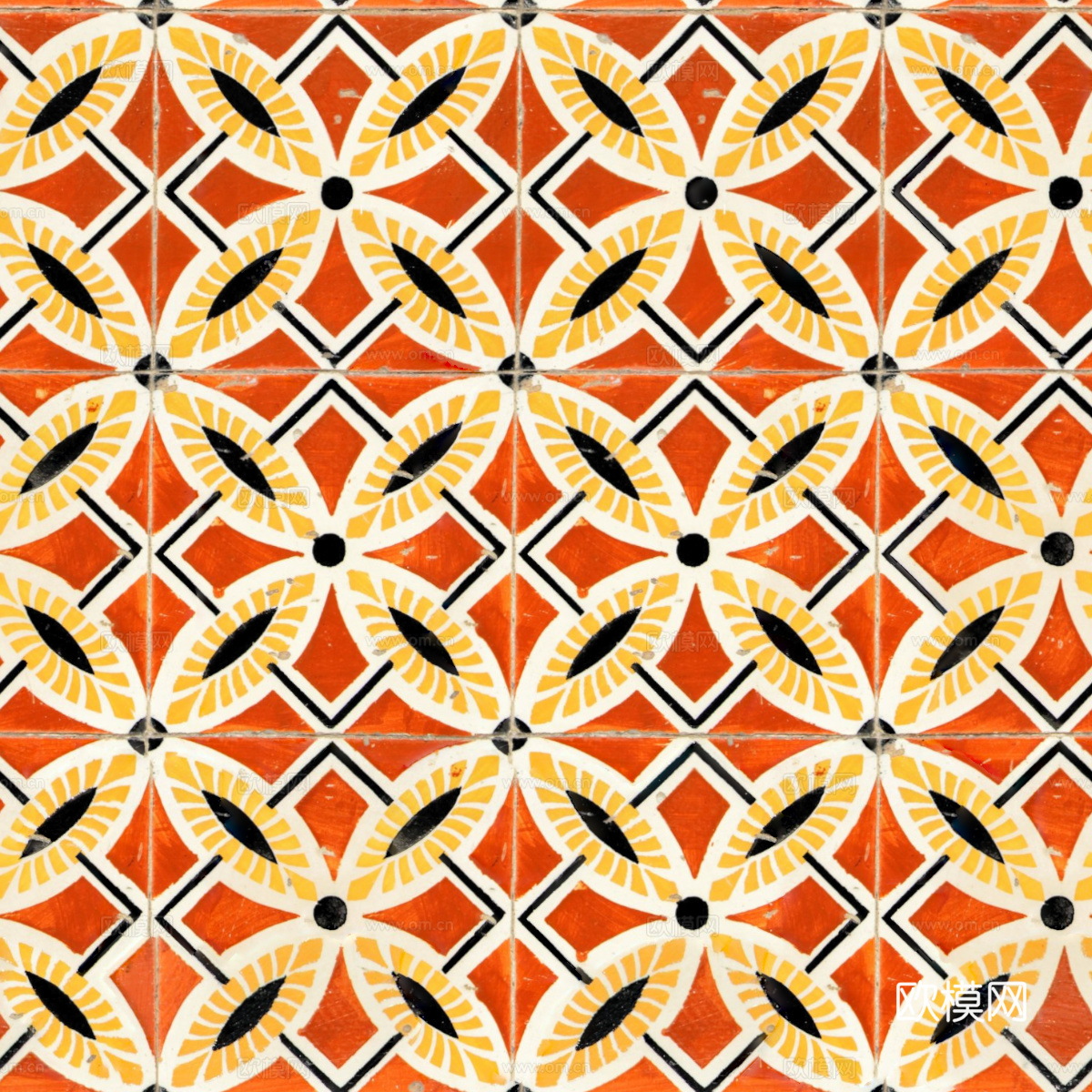 复古艺术几何图案瓷砖花砖47
