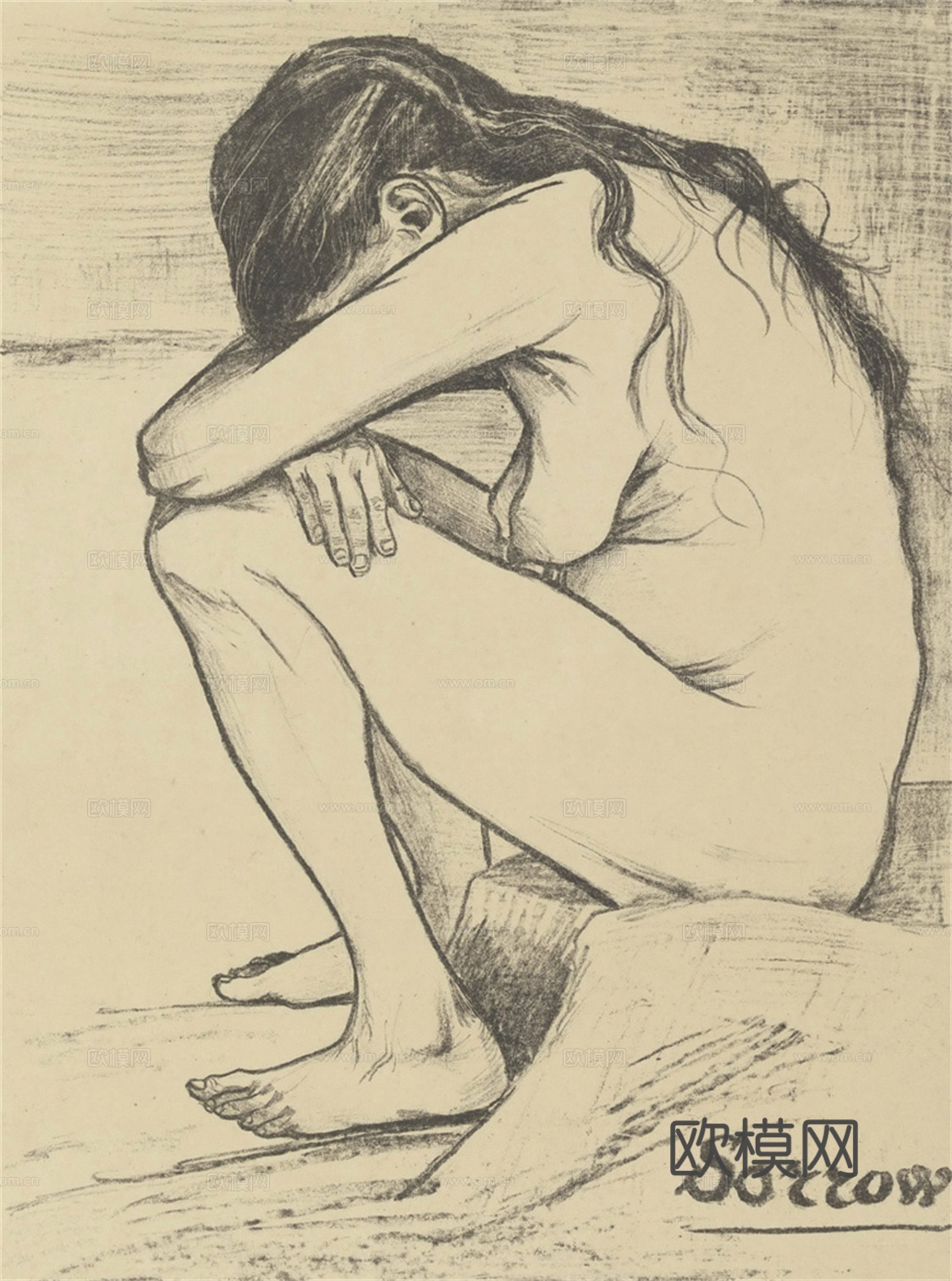 梵高后印象派素描绘画作品，现代世界经典名画579 梵高 So