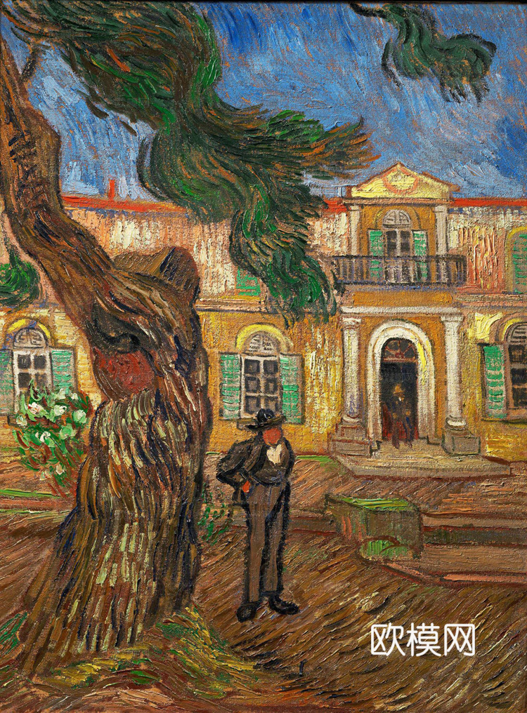 梵高后印象派风景绘画作品，现代世界经典名画144 梵高 Pi
