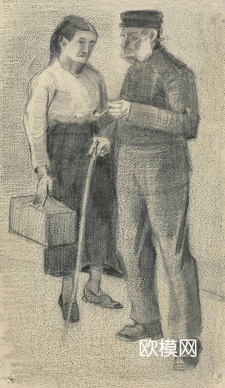 梵高后印象派素描绘画作品，现代世界经典名画610 梵高 VI