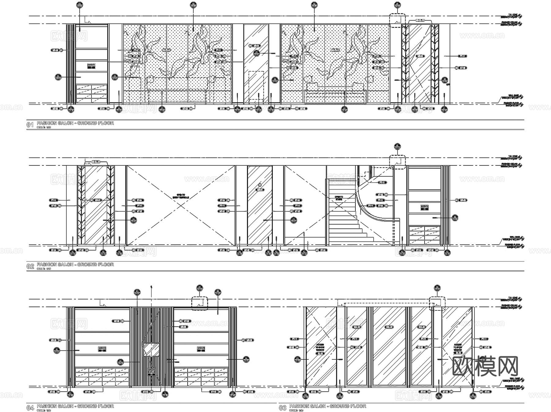 TIFFANY&amp;CO.蒂芙尼珠宝店室内工装CAD施工图cad施工图