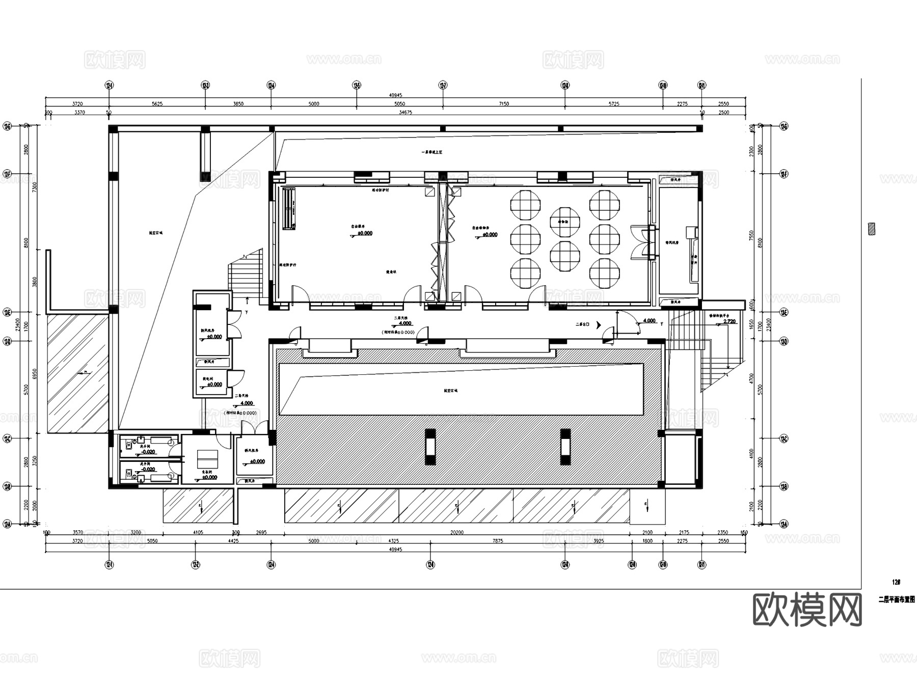 时代地产市桥南健身会所室内工装CAD施工图cad施工图