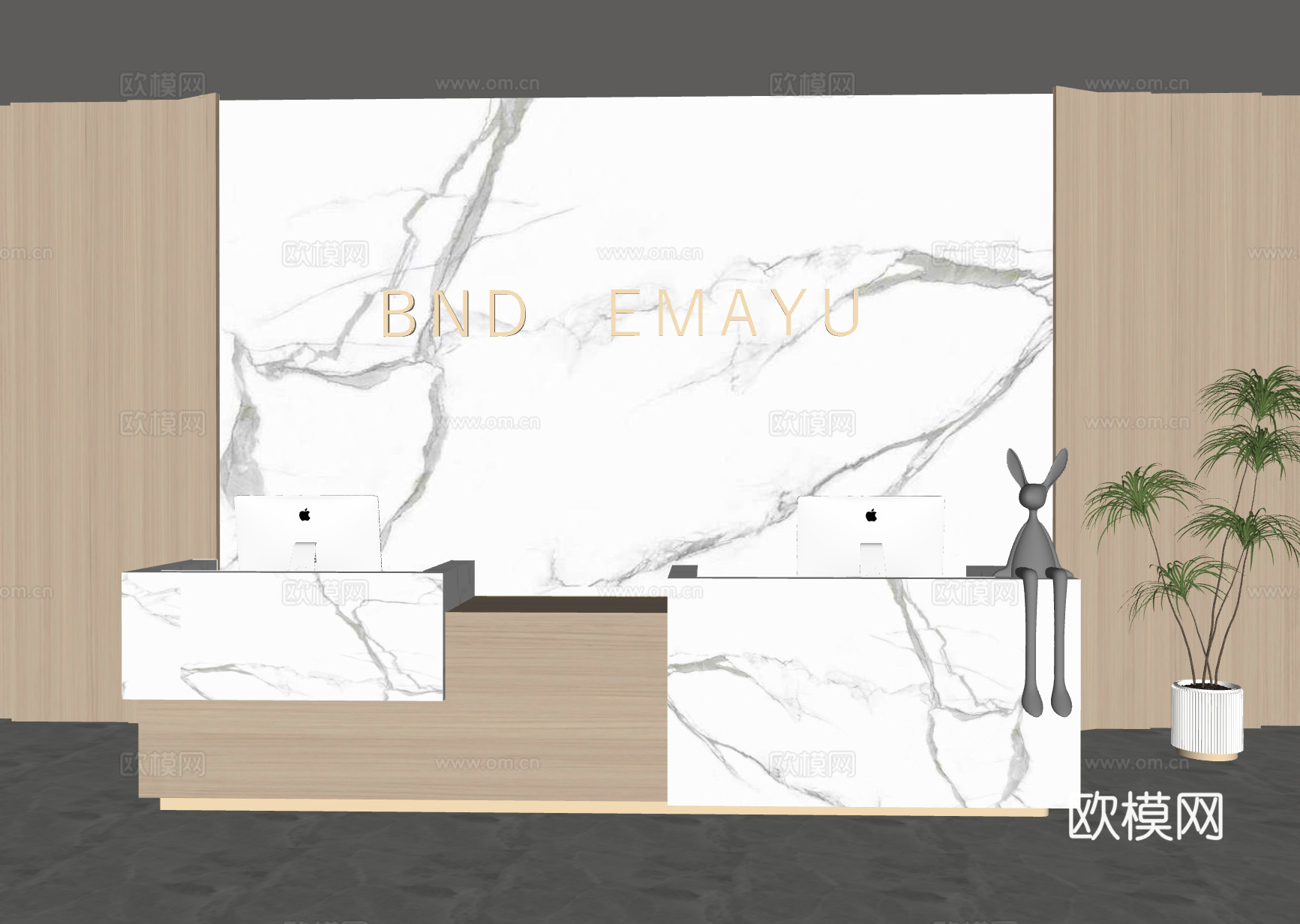 简约前台  办公前台  酒店前台 民宿前台  服装店收银台su模型