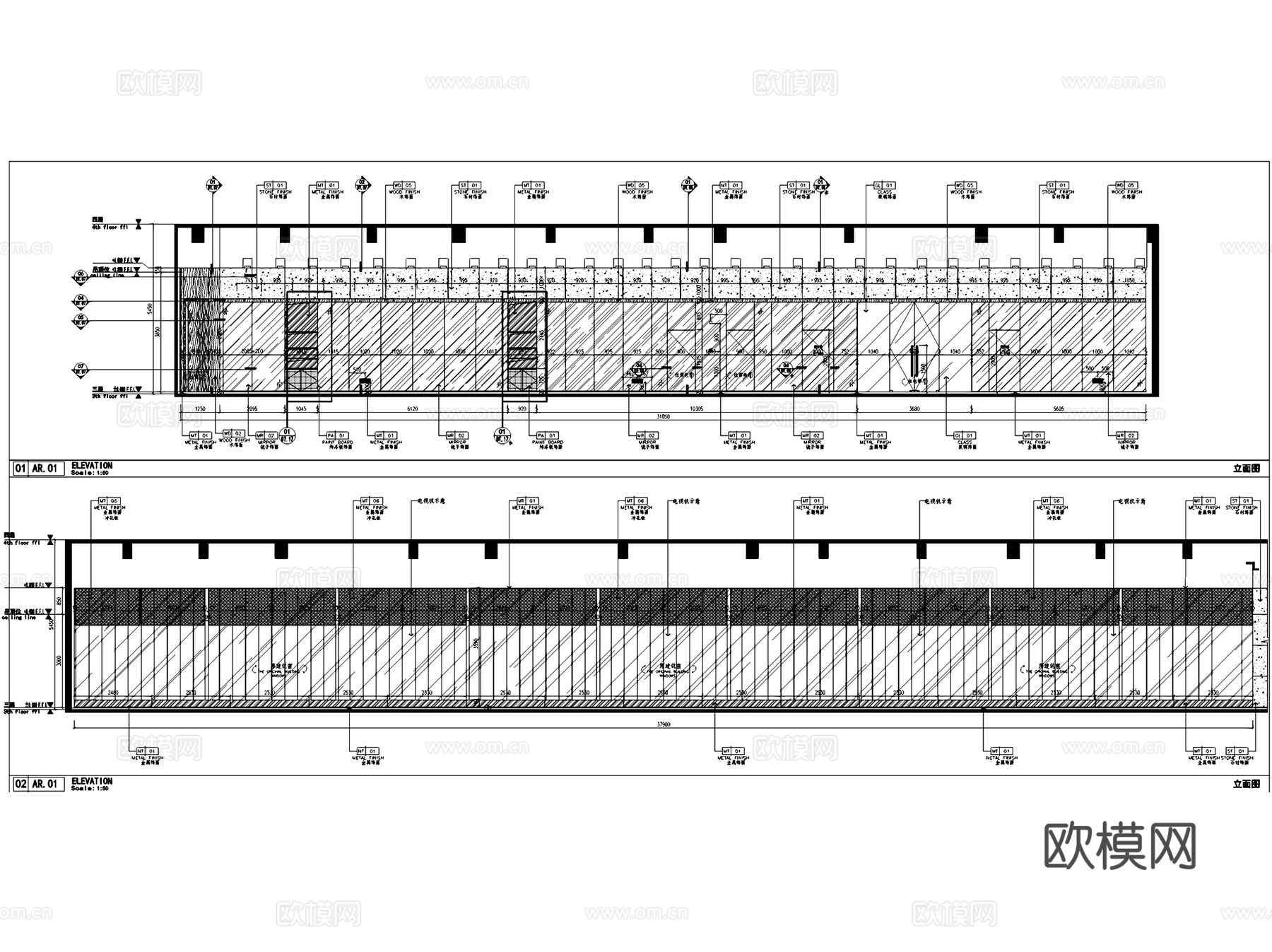 临沂奥正诚园健身房室内工装CAD施工图cad施工图
