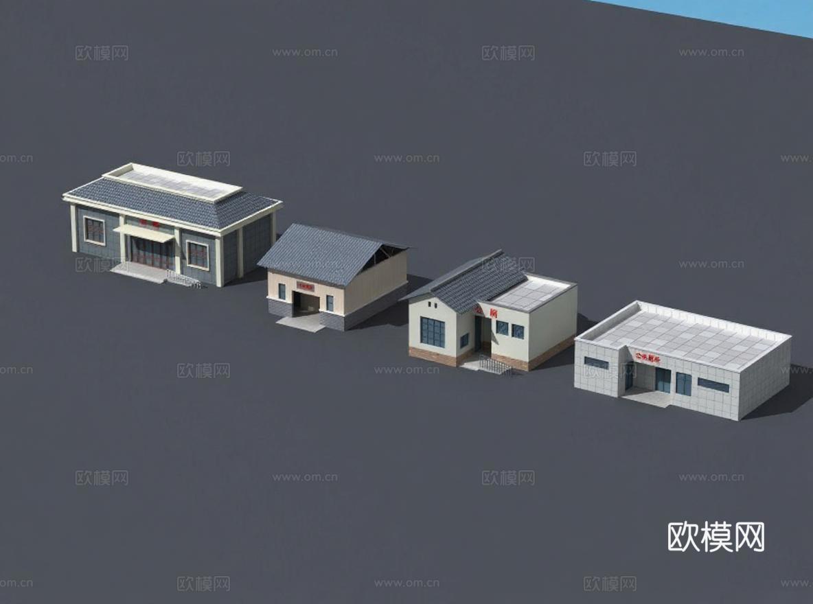 建筑3D模型多风格设计 高清渲染图专业建模 现代中式建筑展示教学素材 视觉化建筑设计模型资源免费3d模型