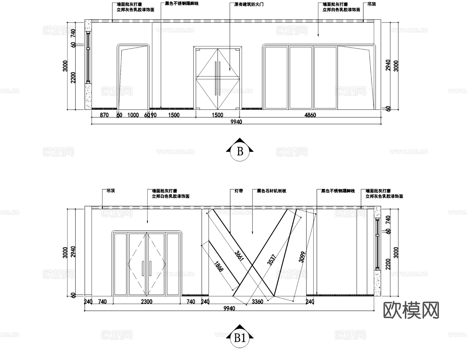 FITNESS健身房室内工装CAD施工图cad施工图