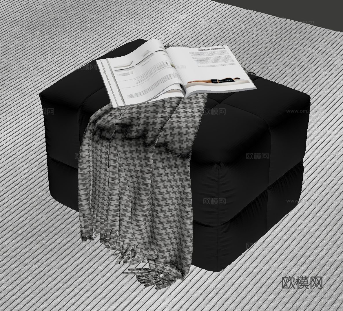 现代意式沙发凳su模型