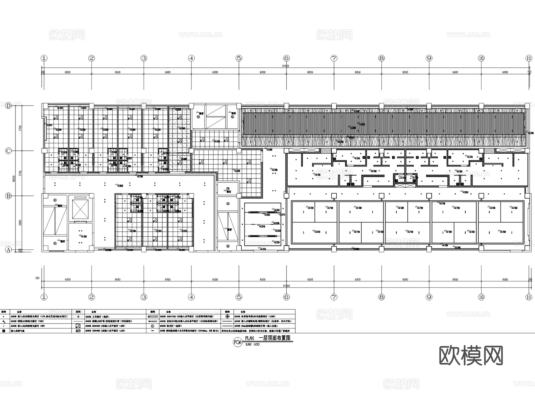 三层运动会所健身房室内工装平面系统图CAD施工图cad施工图