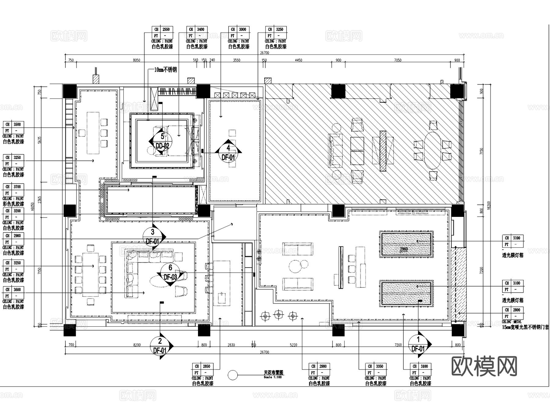 星光巨业家具灯饰展厅室内工装CAD施工图cad施工图