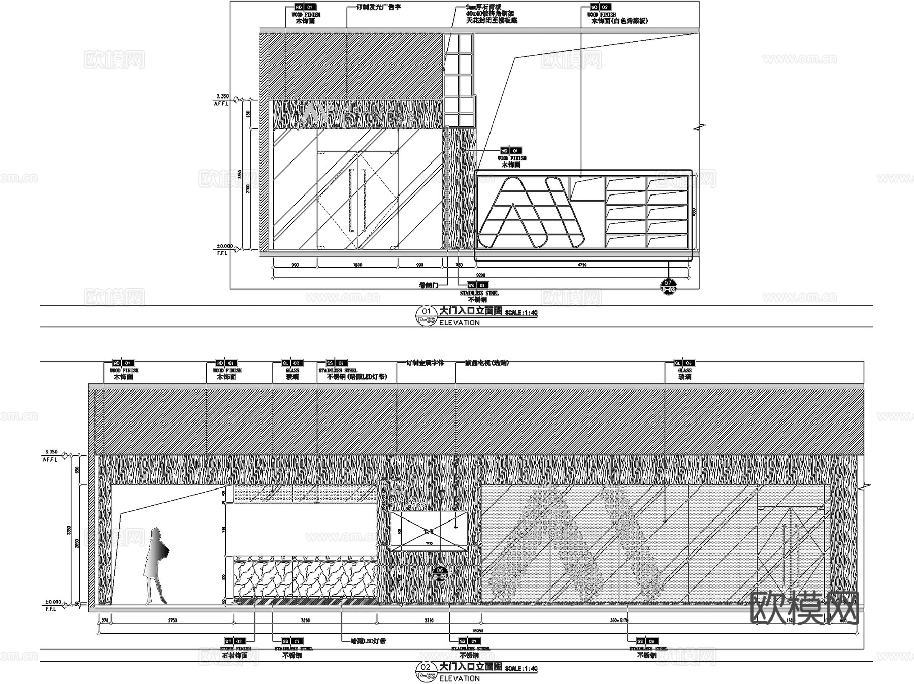 广州优托邦MO健身房室内工装CAD施工图cad施工图