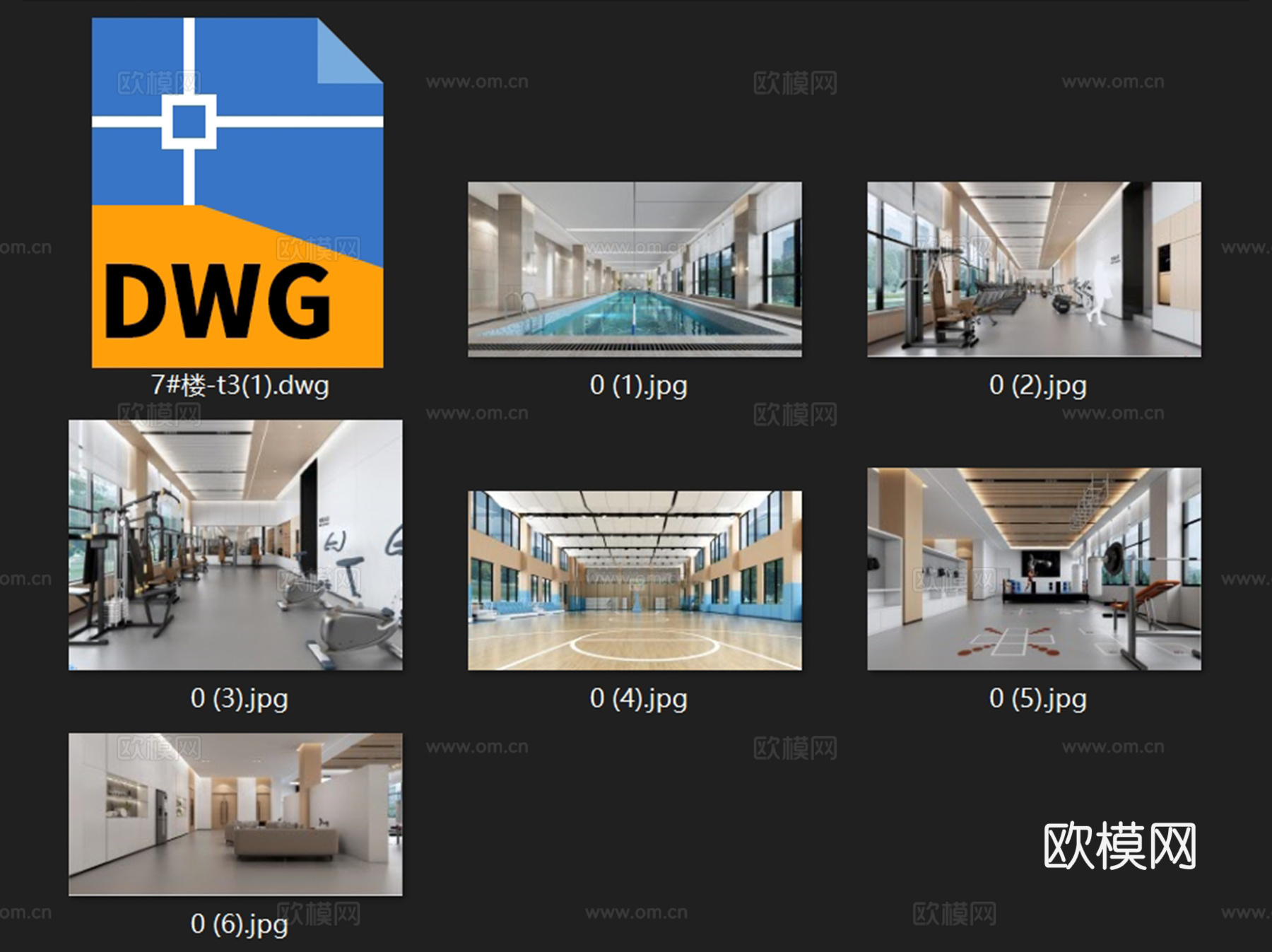三层运动会所健身房室内工装平面系统图CAD施工图cad施工图