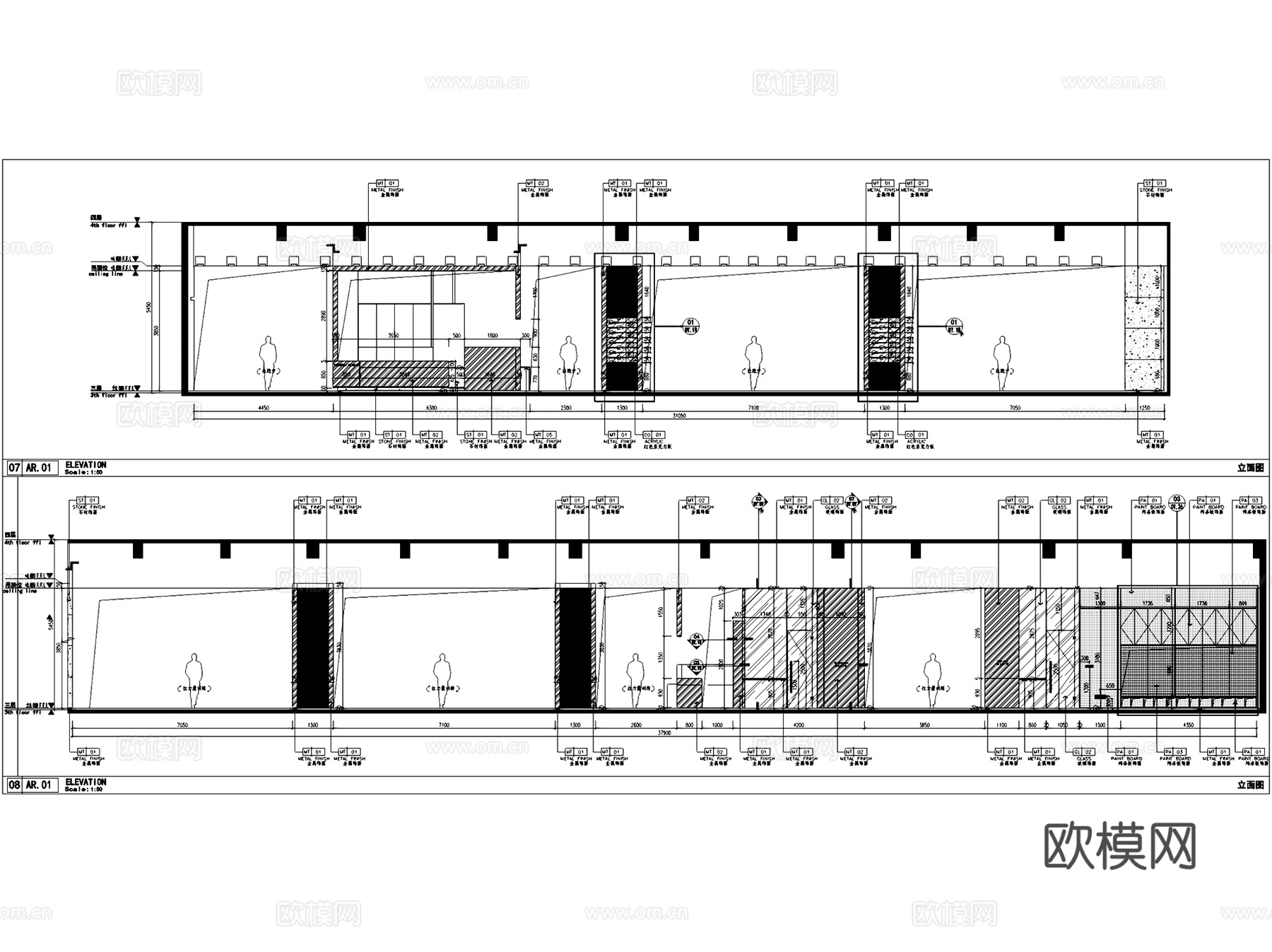 临沂奥正诚园健身房室内工装CAD施工图cad施工图