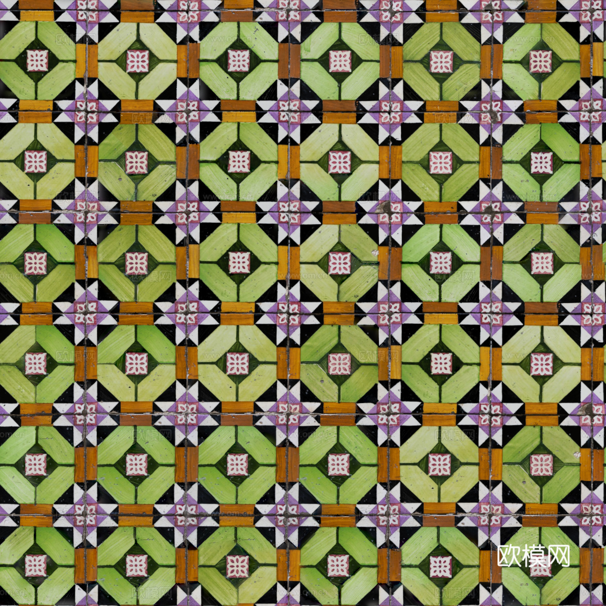 复古艺术几何图案瓷砖花砖78