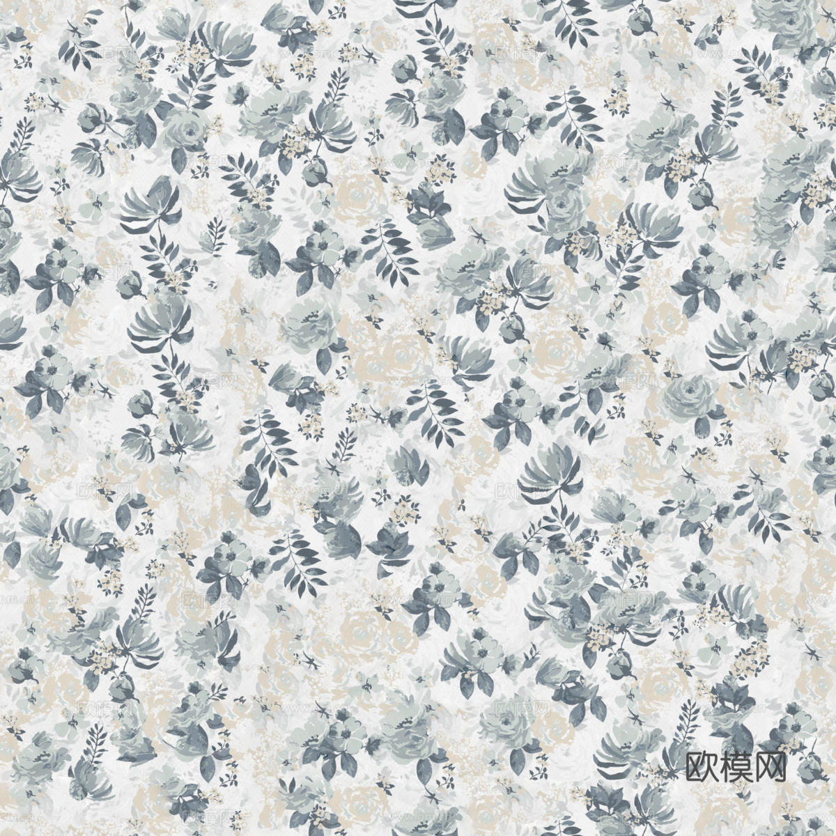 浅色玫瑰拼花哑光砖贴图