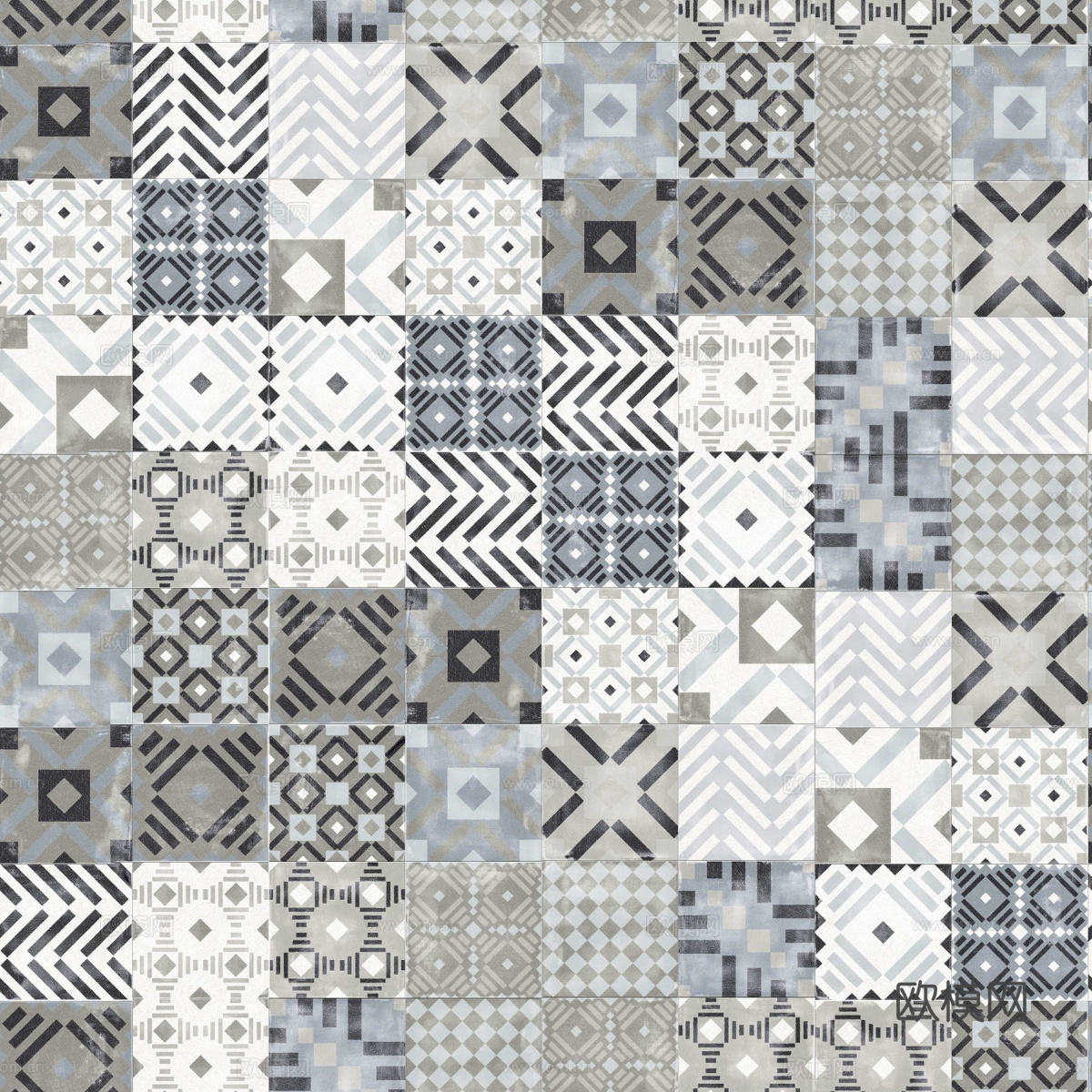 复古碎拼图案花砖瓷砖40
