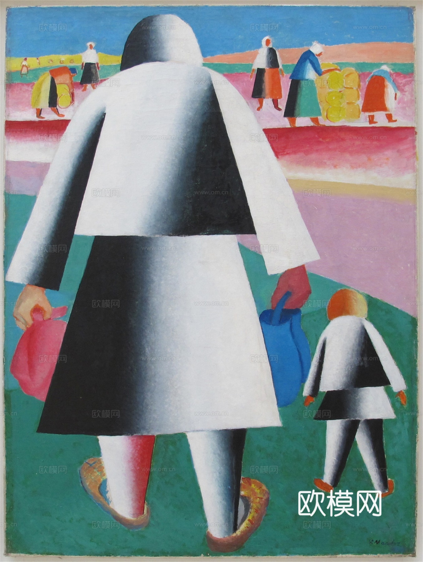 马列维奇抽象画，几何抽象装饰画13