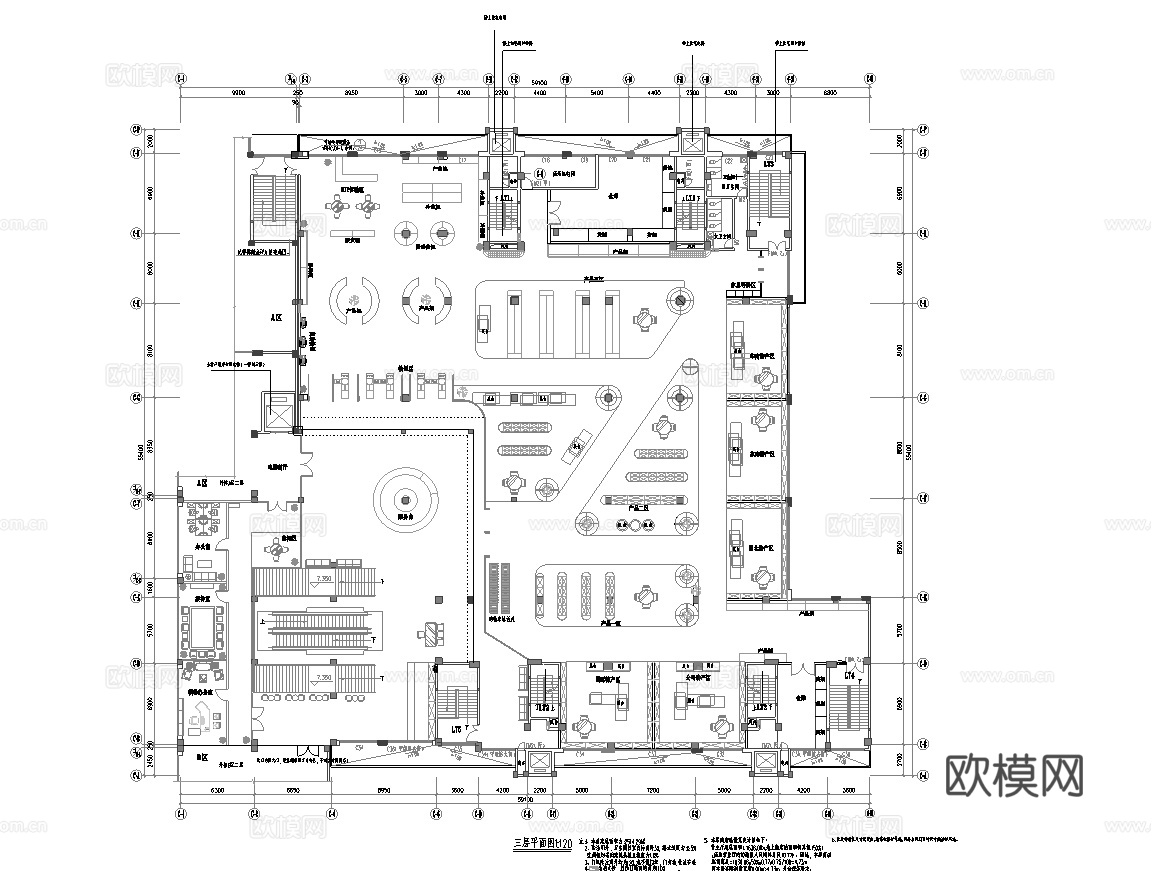 大型超市 最新平面施工图cad施工图