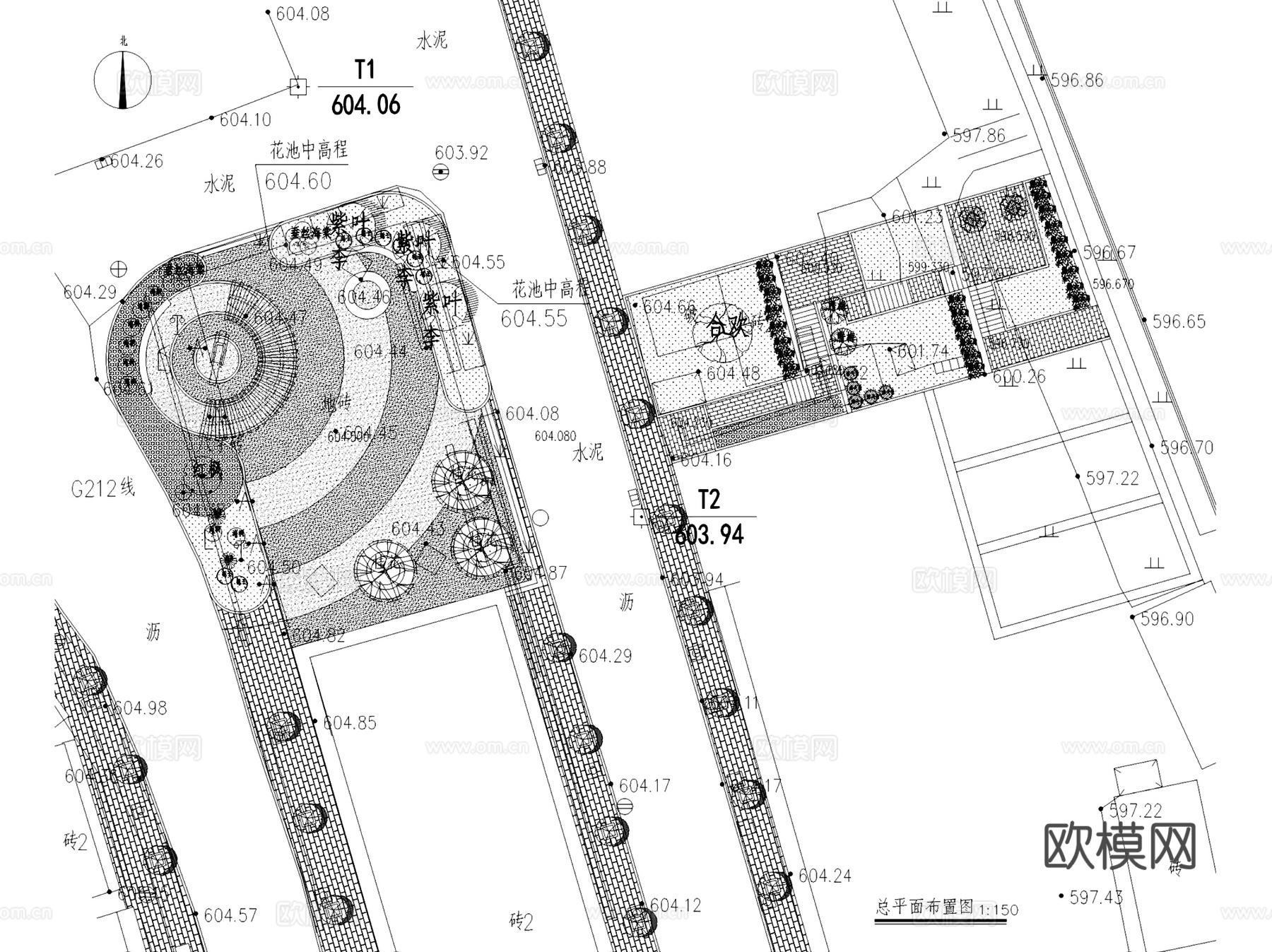 金洞乡移民安置点环境乡村社区广场景观CAD施工图cad施工图