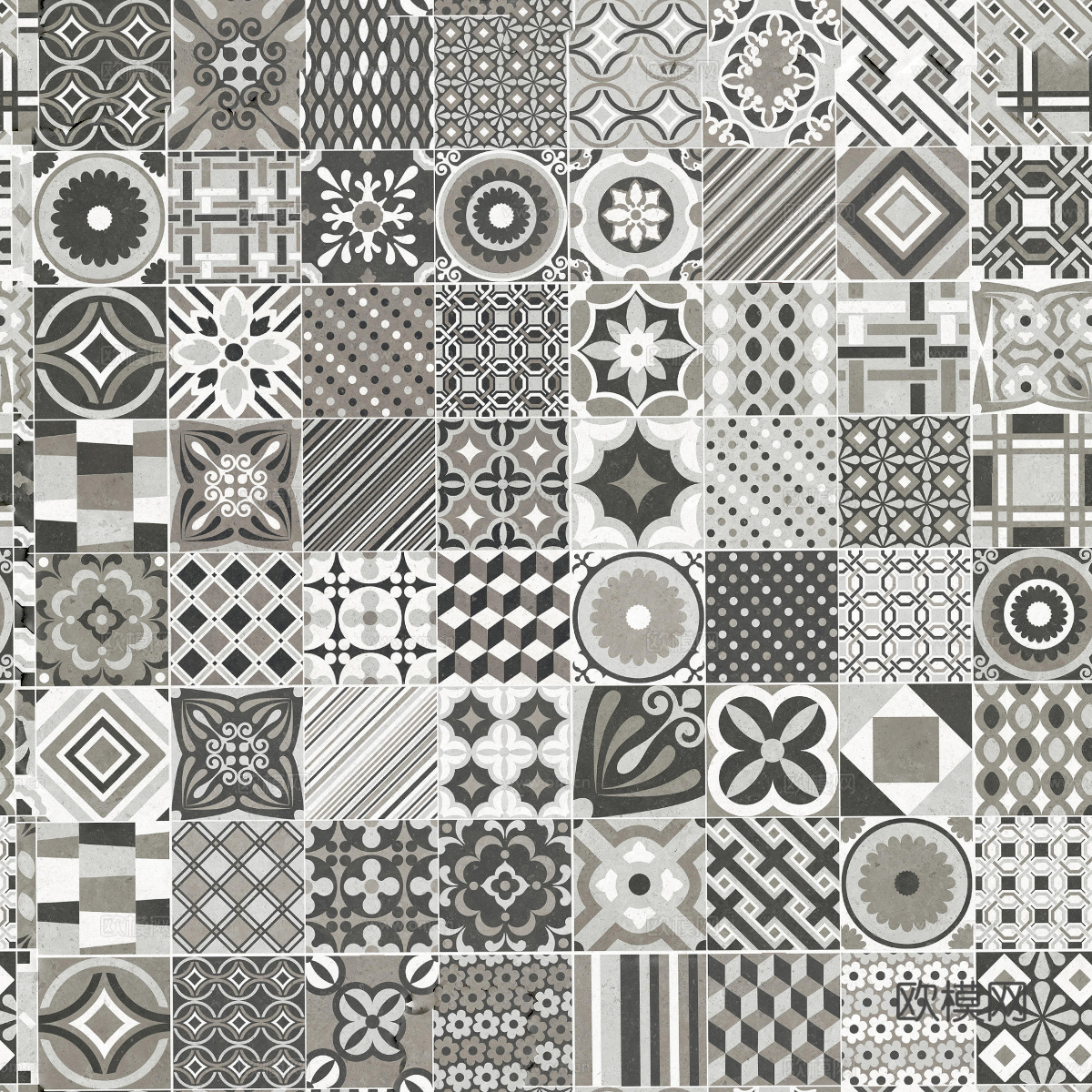 复古碎拼图案花砖瓷砖39