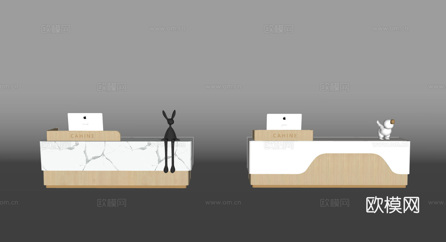 办公前台 简约前台 酒店前台 美容院前台su模型