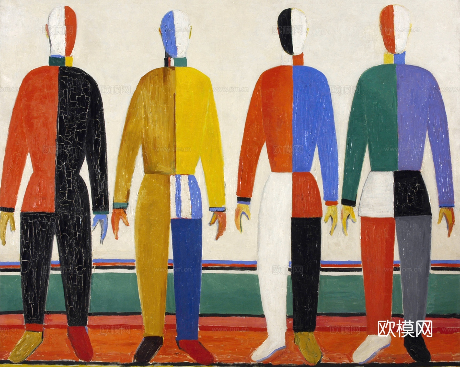 马列维奇抽象画，几何抽象装饰画19