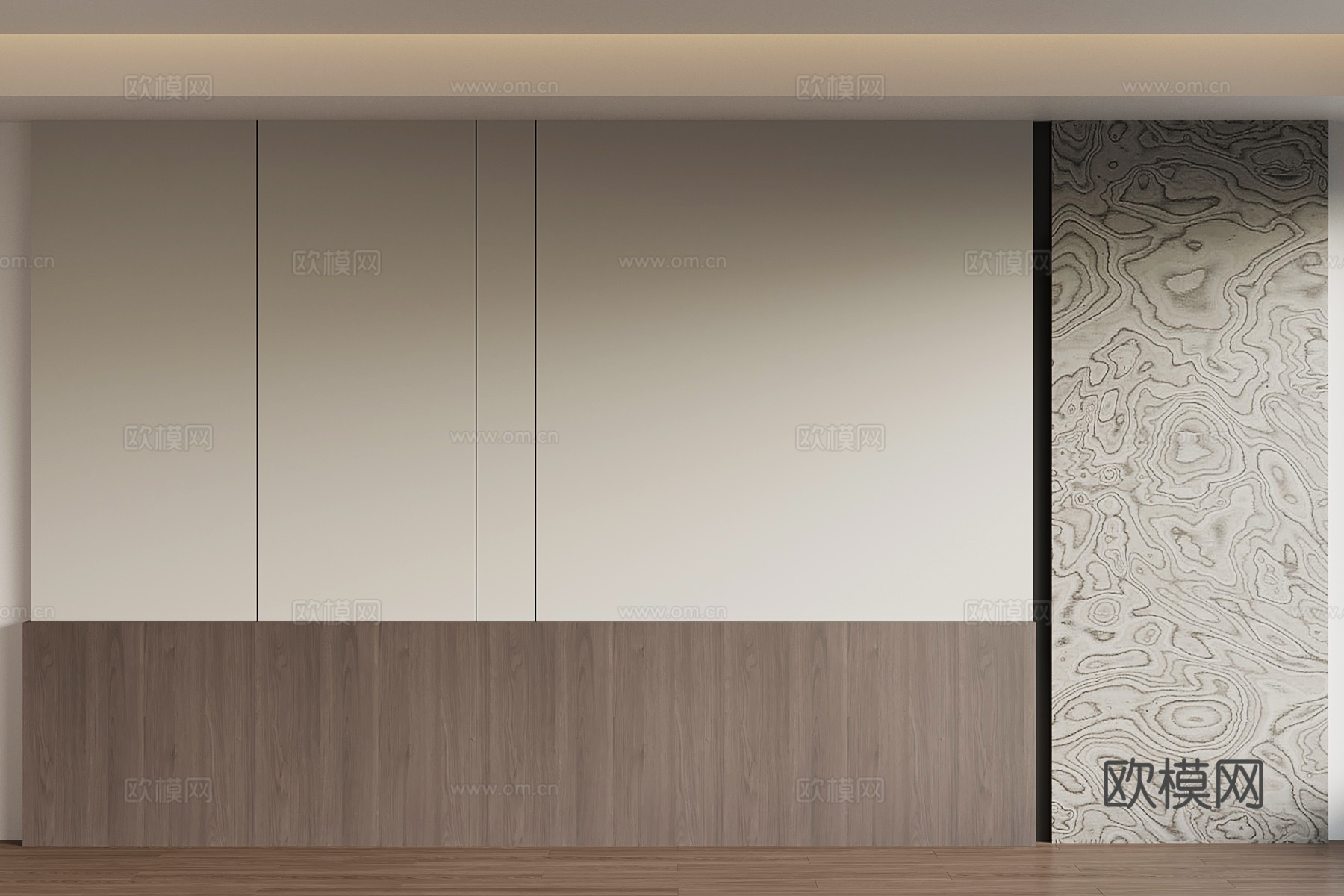 现代意式背景墙 床头背景墙 沙发背景墙su模型