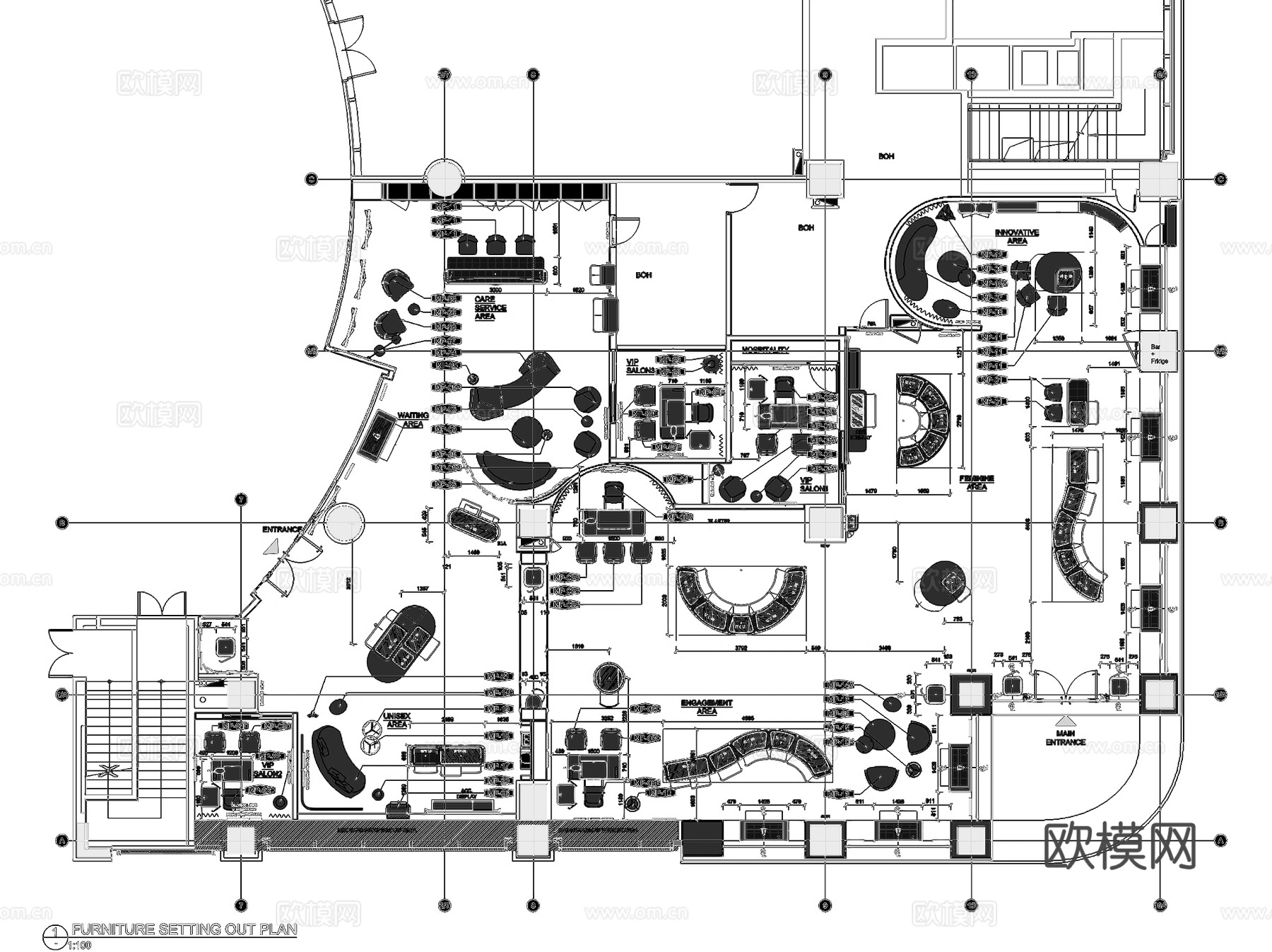 上海Cartier珠宝店室内工装CAD施工图cad施工图