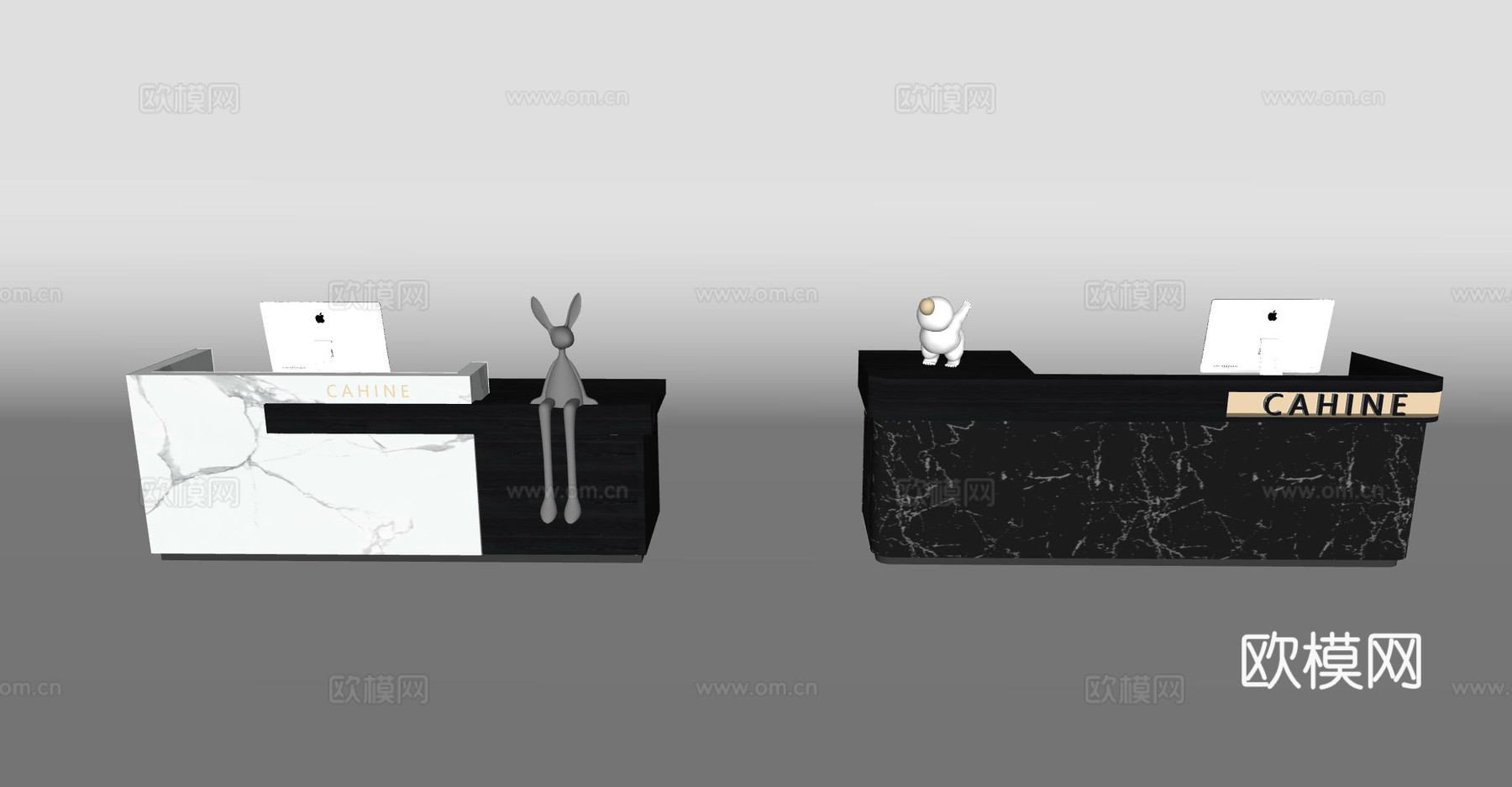 办公前台 简约前台 简约收银台 酒店前台  美容院前台su模型