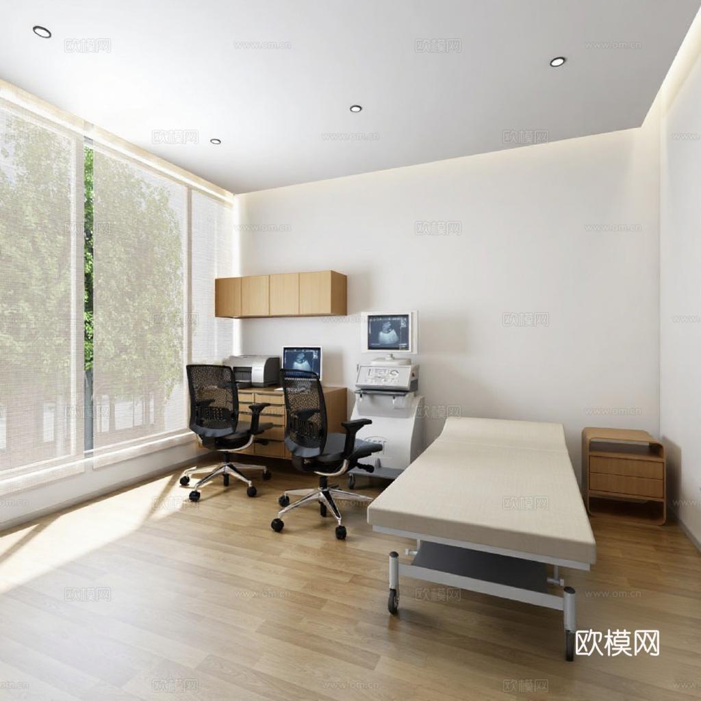 现代化医疗诊室设计 简约风格诊所空间布局 专业健康护理环境优化免费3d模型下载