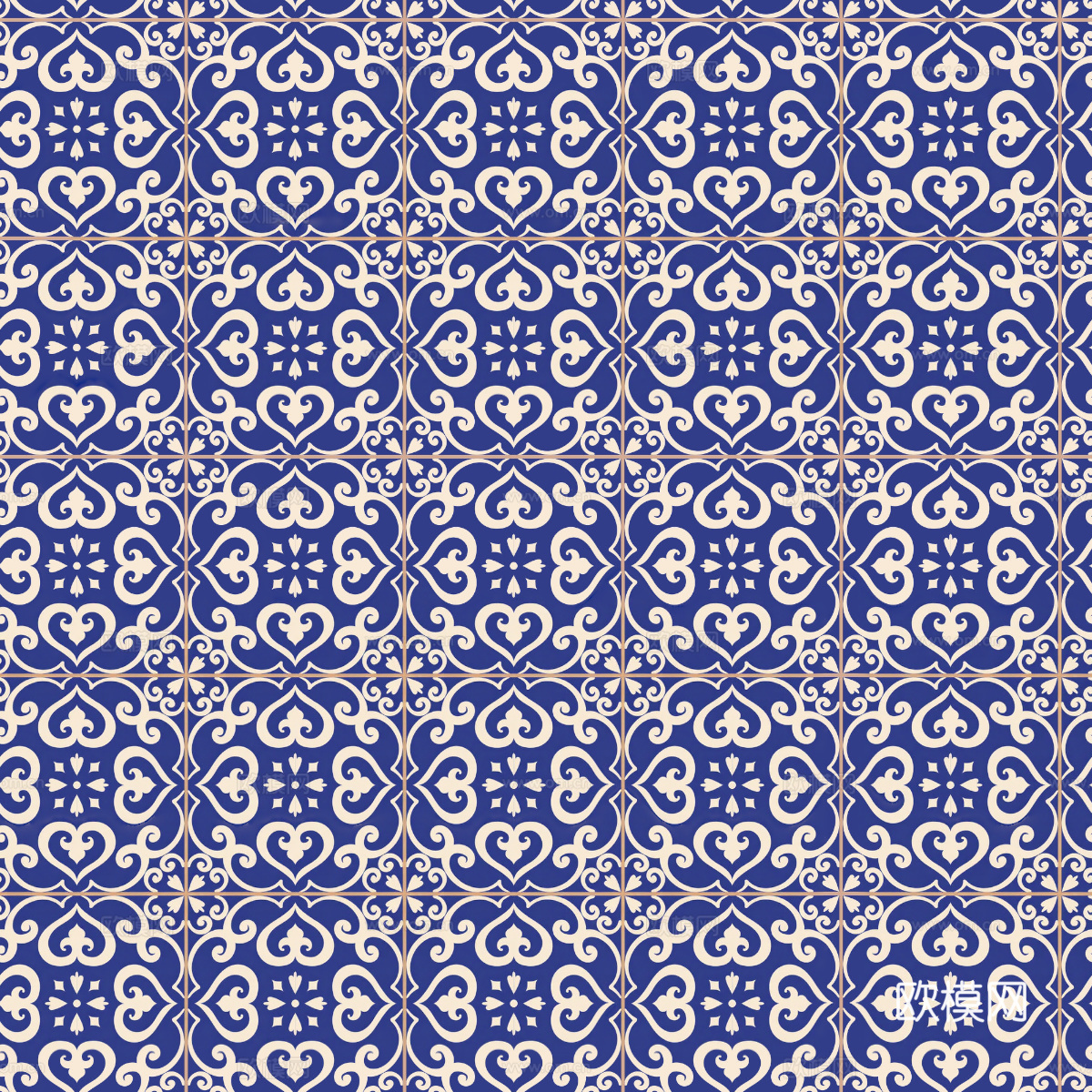 复古艺术几何图案瓷砖花砖1