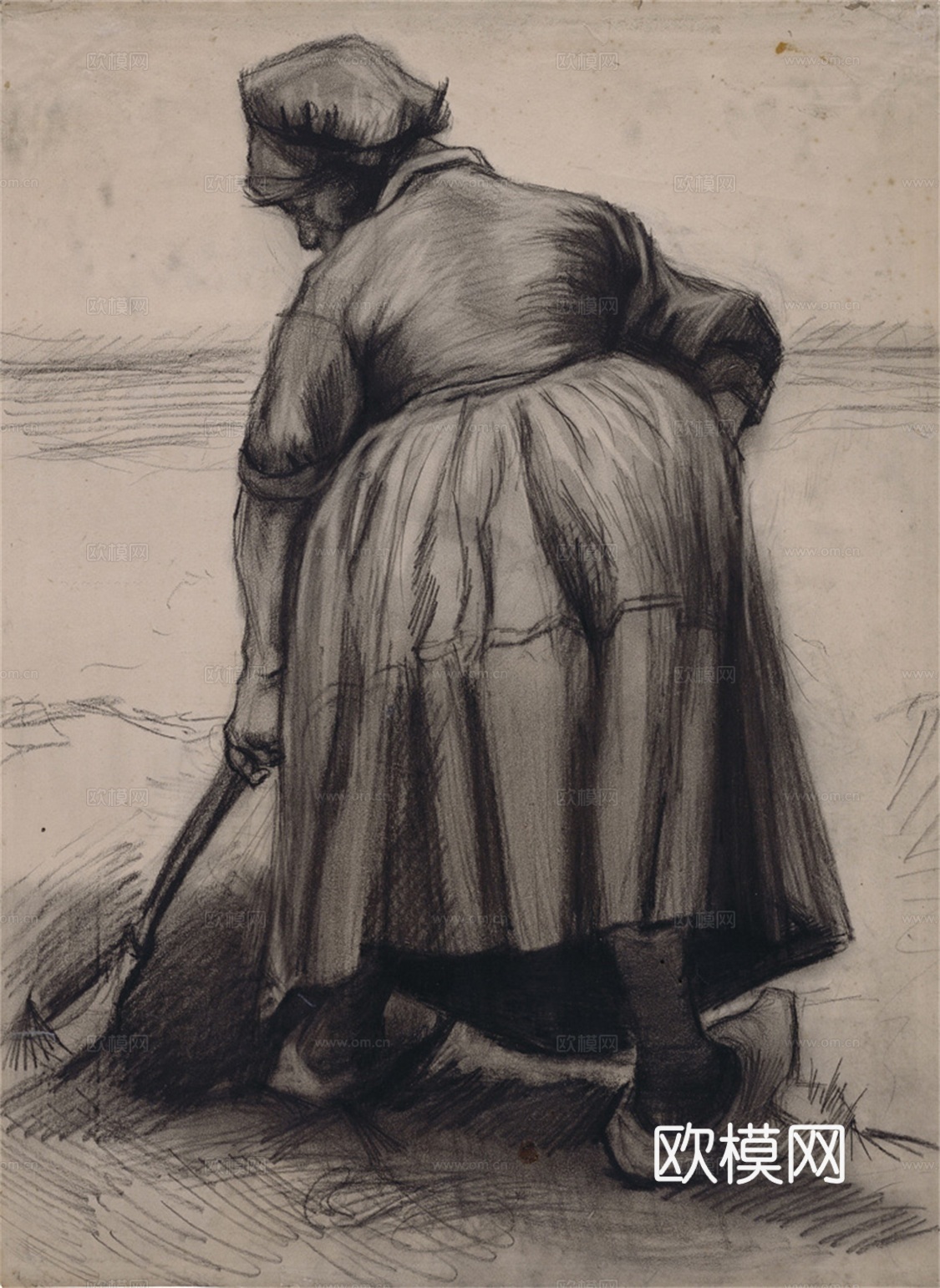 梵高后印象派素描绘画作品，现代世界经典名画561 梵高 Pe